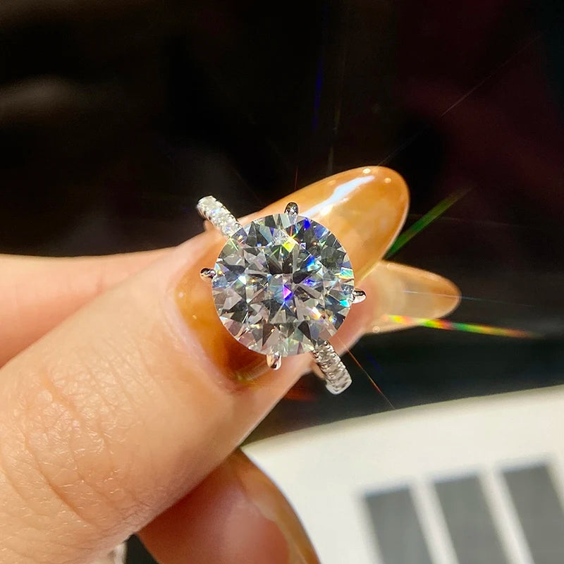 DWJ Luxury 1-5ct Moissanite Diamond Rings for Women Big Solitaire Wedding Real 925 Sterling Silver Luxury Designer Fine Jewelry