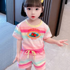Sanrio Hello Kitty Girls Summer Clothing Set Short Sleeve T-Shirt and Shorts