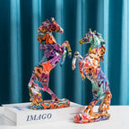 33cm High Horse Statue Graffiti Pop Art Modern Decor Living Room Office Bookcase