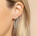 New Design Stainless Steel Zirconia Hoop Earrings Gold Colour Pendant