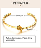 Trendy Round Circular Open Knot Cuff Bangle Bracelets For Women Elegant GoldColor Jewelry Noeud Armband Pulseiras