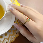 Golden Pineapple Ring 925 Sterling Silver Sweet Fashion Jewellery Women Gift