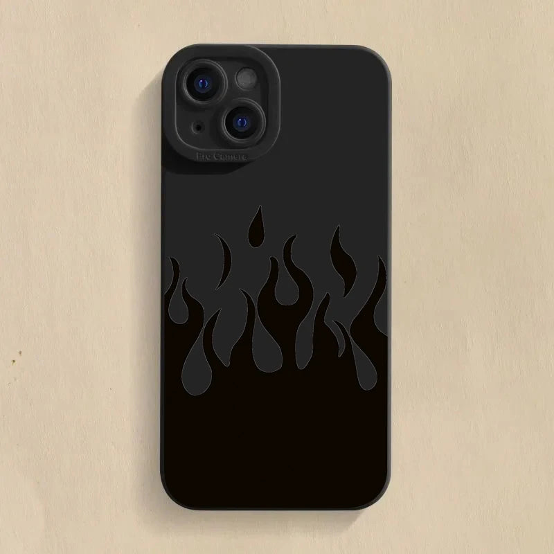 Fashion Black Flame Case for Samsung Galaxy S24 S23 Ultra A54 A34
