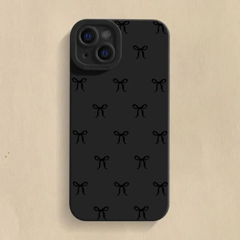 Simple Bow Silicone Case for Xiaomi Mi 15 14T 13T Pro Poco F6 F5