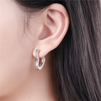 925 Sterling Silver Exquisite Heart-shaped Versatile Hoop Earrings Birthday Gift