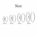 925 Sterling Silver 3mm Thick Hoop Earrings Women 3.5/5/6cm Luxury Jewellery