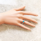 Shimmering Stone Ring 925 Sterling Silver Winter Fine Jewellery Romantic Gift