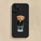 Cute Bow Bear Silicone Case for Xiaomi Mi 15 14T 13T Pro Poco F6 F5