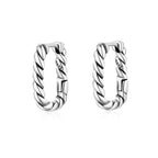 925 Sterling Silver Minimalist Designed Hoop Earrings Fine Birthday Gift