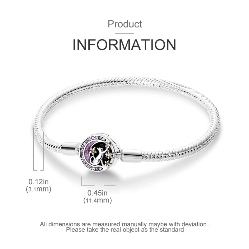 Set Jewelry/Star Moon Devil Eyes Positioning Buckle Sparkling Cross 925 Sterling Silver Original Fits Birthday Party Jewelry Gif