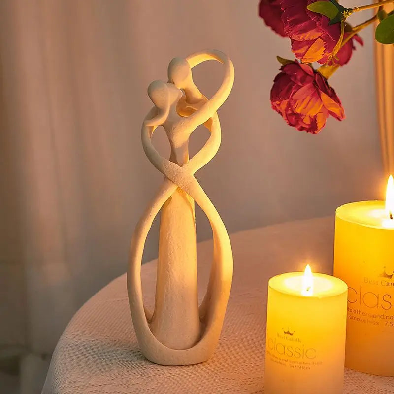 23cm Sandstone Sculpture Decorative Lover Wedding Statue Valentine's Day Souvenirs