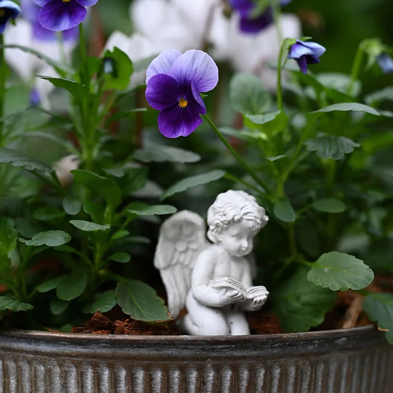 5pcs Miniature Baby Angels Flowerpot Decor Figurines Fairy Garden Bonsai Accessories
