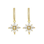 Luxury Geometric Multicolor Zircon Crystal Water Drop Pendant Earrings