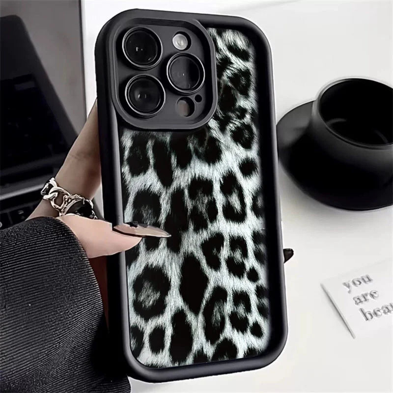 INS Leopard Print Case for iPhone 17 16 15 14 13 12 11 Pro Max XR XS SE2