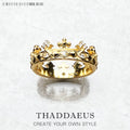 Golden Crown Ring 925 Sterling Silver Summer Classic Fine Jewellery Women