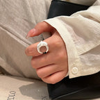 925 Sterling Silver Matte Finish Moon Open Ring Ladies Luxury Jewellery Wholesale Accessory