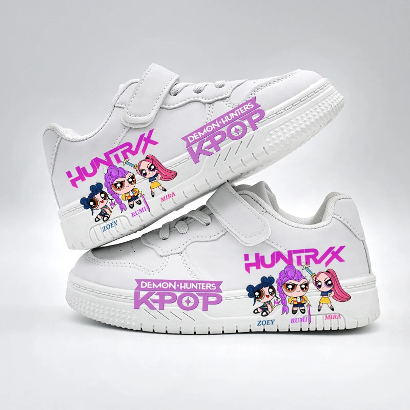 K-pop Girls Fashion Trainers 2026 Hunters Print White Sport Shoes