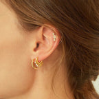 New Design Stainless Steel Cubic Zirconia Small Hoop Earrings Punk
