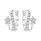 925 Sterling Silver Star Moon Sun Tassel Versatile Hoop Earrings Fine Gift