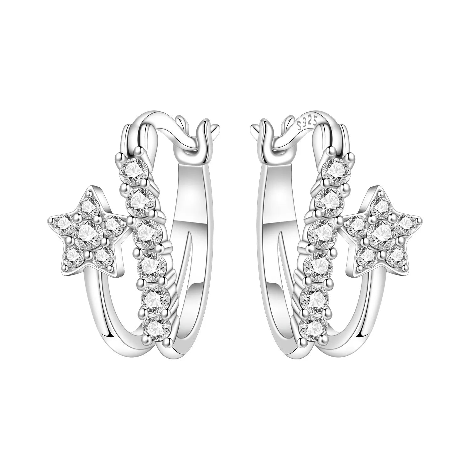 925 Sterling Silver Simple Gold U-shaped Versatile Hoop Earrings Birthday Gift