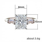 925 Sterling Silver AAA White Cubic Zirconia Finger Rings for Women Wedding Engagement Party Rings Fashion Jewelry Gift