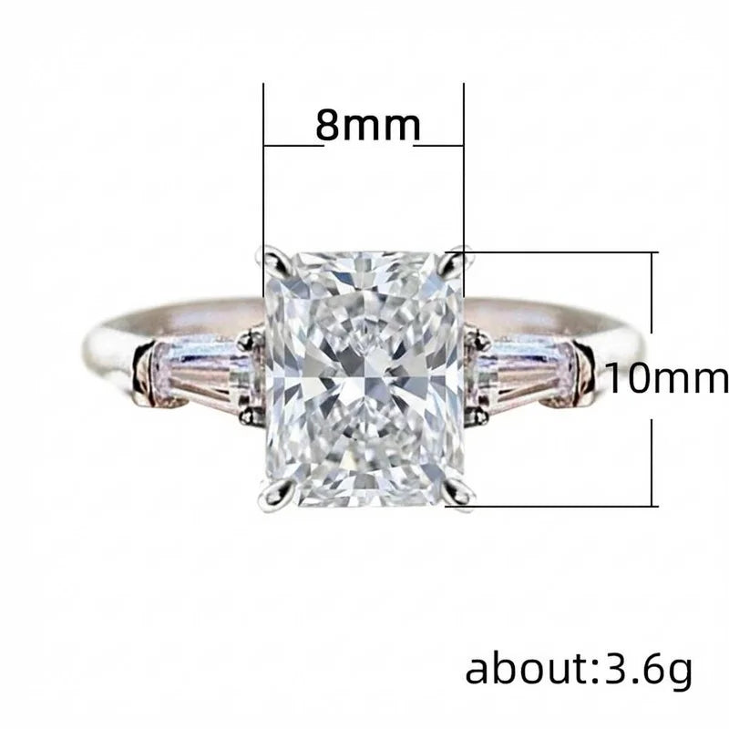 925 Sterling Silver AAA White Cubic Zirconia Finger Ring Wedding Engagement Party Fashion Jewellery