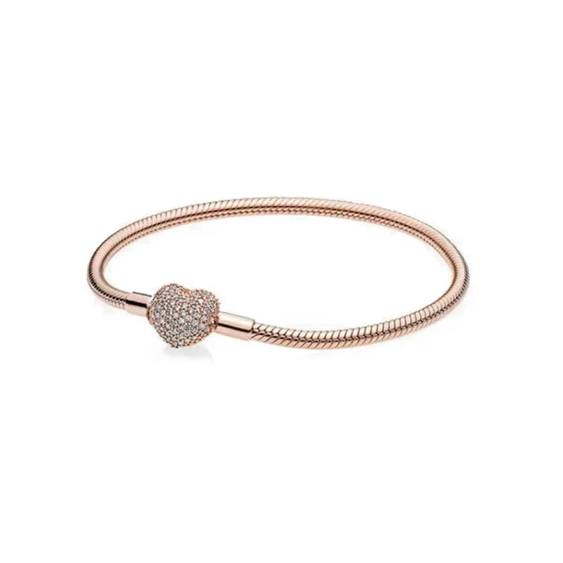 Real 925 Sterling Silver 17-20CM Snowflake Dreamcatcher Star Original Bracelet Fit For Wedding Fine Jewelry DIY Making