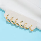 Yuedane Stainless Steel Little Imitation Pearl Hoop Earrings Small Circle