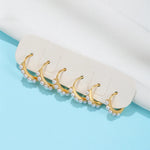 Yuedane Stainless Steel Little Imitation Pearl Hoop Earrings Small Circle