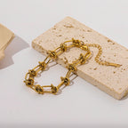 Gold Colour Stainless Steel Link Chain Bracelet Non-Fading Jewellery