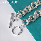 Pretty Circle Fashion Bracelet 925 Sterling Silver Wedding Party Jewellery
