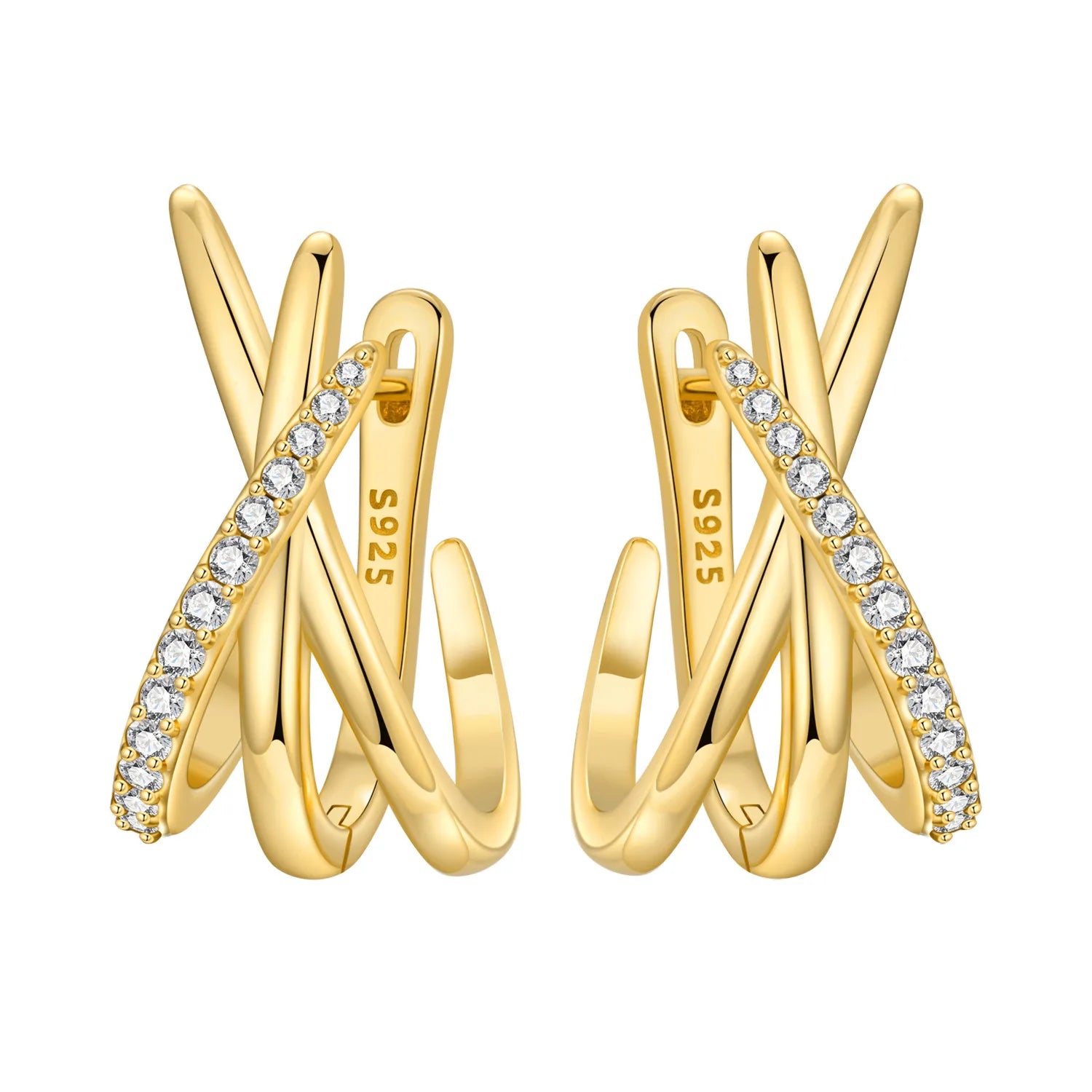925 Sterling Silver Curled Grass Pattern Flower Hoop Earrings Women's Jewellery