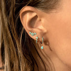 New Design Stainless Steel Cubic Zirconia Small Hoop Earrings Punk