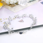 Charm Beads Chain Bracelet 925 Sterling Silver Women Wedding Gorgeous Jewelry