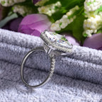 925 Sterling Silver Gorgeous Bridal Wedding Ring Big Stone Crystal Square AAA Cubic Zirconia