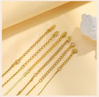 Thin Link Women Bracelet, Stainless Steel 18K Gold Plated Wrist Chain Waterproof Resistant Jewelry