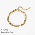 Gold Colour Stainless Steel Link Chain Bracelet Non-Fading Jewellery