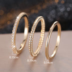 3pcs Minimalist Stacking Thin Ring Sets For Women Gold Color Simple Small White Zircon Wedding Bands Party Ins Finger Jewelry CZ