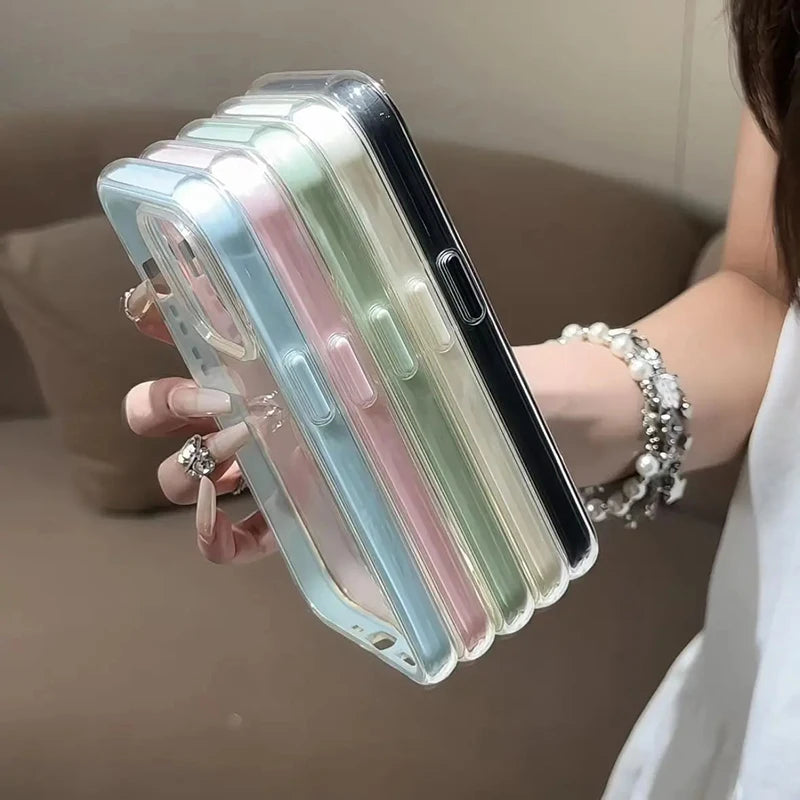 Luxury Clear Colour Frame Case for iPhone 17 16 15 14 13 12 Pro