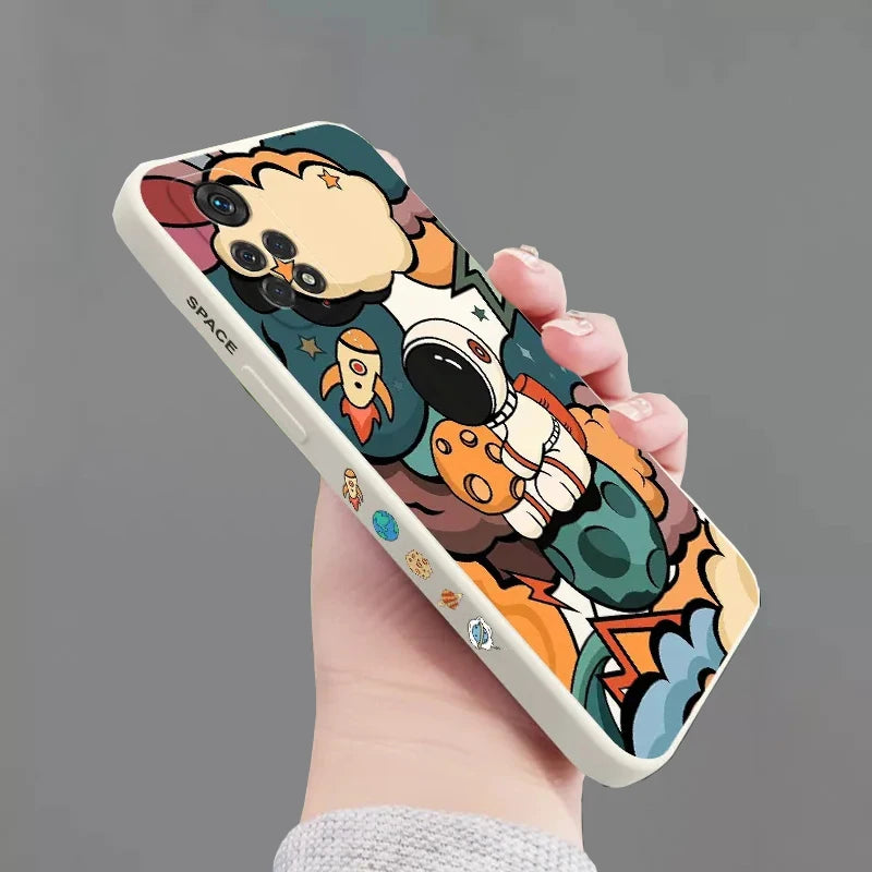 Cartoon Astronaut Case for Redmi Note 13 12 11 Pro Plus 12S 11S