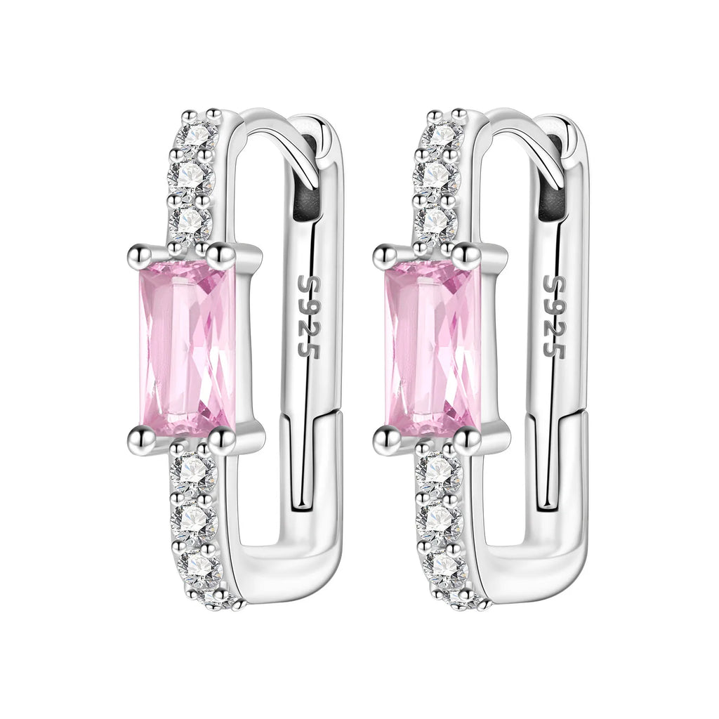 925 Sterling Silver Simple Gold U-shaped Versatile Hoop Earrings Birthday Gift