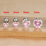 1PC Fashion Zircon Heart Helix Tragus Piercing Stud Earrings Steel