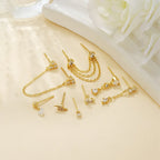 1 Pair Vintage Stainless Steel Chain Tassel Dangle Earrings Retro Punk