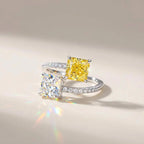 925 Sterling Silver New Style Adjustable Ring Bright Princess Square CZ Engagement Fashion Accessory