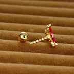 12 Styles Crystal Zircon Mini Fruit Stud Earrings Stainless Steel