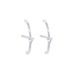 New Stainless Steel Cubic Zirconia Link Chain Ear Studs Triangle