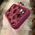 Luxury Wine Red Cherry Case for iPhone 16 15 17 14 13 12 11 Pro Max 7 8 Plus