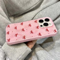 Red Bow Dots Texture Case for iPhone 17 16 15 14 13 12 11 Pro Max Plus Soft