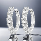 925 Sterling Silver Sparkling Zircon Hoop Earrings Trendy Jewellery Gift
