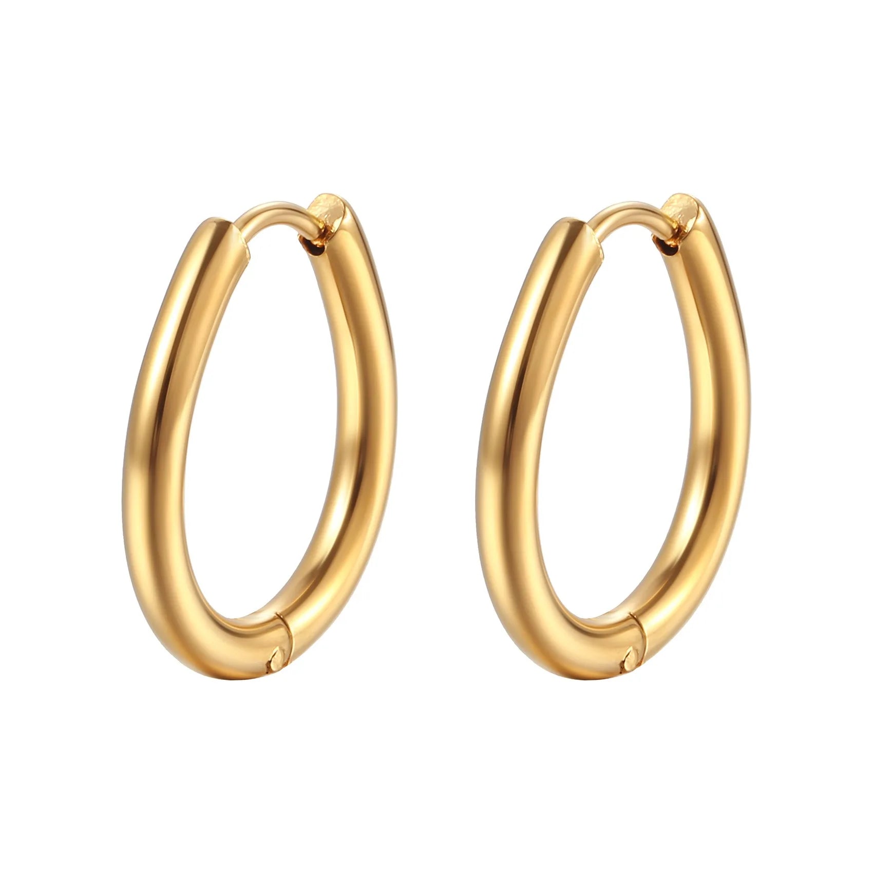 Fashion Minimalist Gold Colour Stainless Steel Heart Earrings Punk